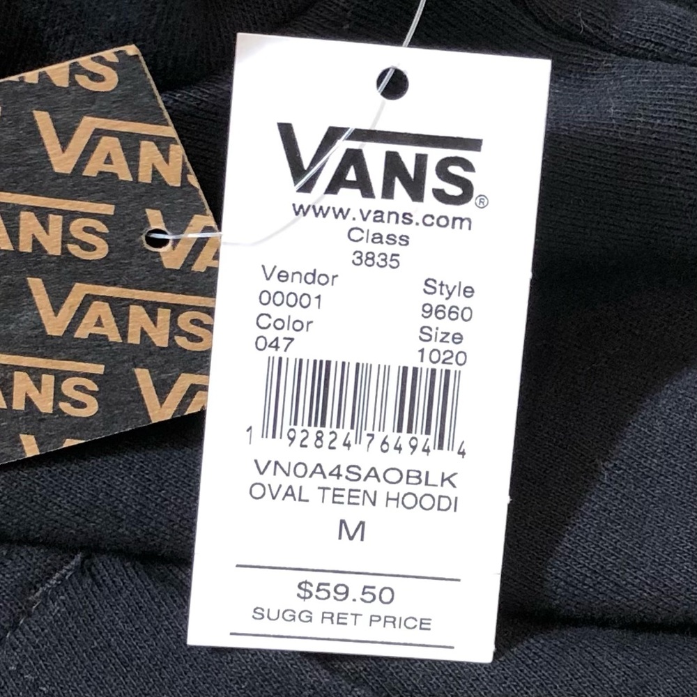 Vans Black Oval Teen Hoodie Sz M - Picture 8 of 10